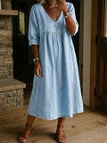 📦📦LAST DAY SAVE 50% ⏰Casual Loose-fitting Denim Dress With Lace Trim